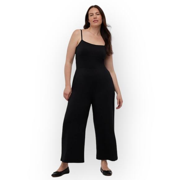 Madewell Lightweight Ponte Jumpsuit Women's XS Black Straight-Leg Sleeveless NWT - Picture 1 of 9